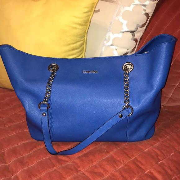 blue calvin klein purse